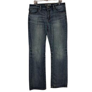 BKE Buckle Tyler jeans mens 34L 34x34 Bootleg boot cut ABC43109 blue denim